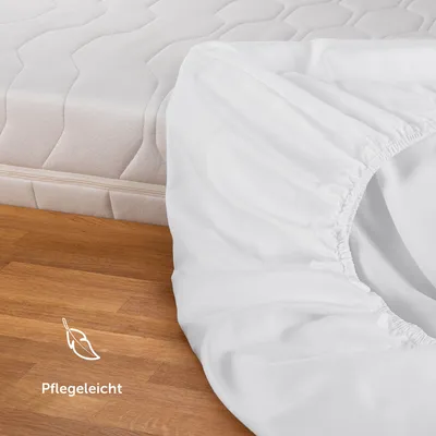 Produktbild von Blumtal Spannbettlaken 80x200 cm – Atmungsaktives Mikrofaser Bettbezug in Weiß – 80x200 cm Spannbettlaken für ein frisches Gefühl