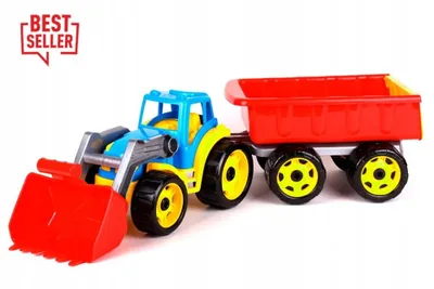 Obrázek produktu pro Traktor Buldozer s Lžičkou Přívěs Modrý 3688