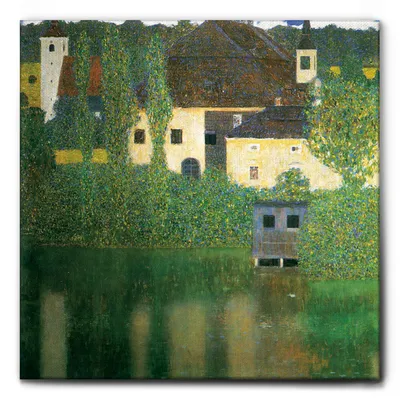 Produktbild von Giallobus - Kammerburg 1 - Gustav Klimt - 100L x 100B cm - Bild - Leinwand mit Standardrahmen