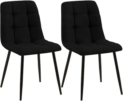 Produktbild von CLP 2er Set Esszimmerstuhl Tilde gepolstert mit Rückenlehne bis 150 kg belastbar schwarz Material Stoff, KI-generiertes Bild