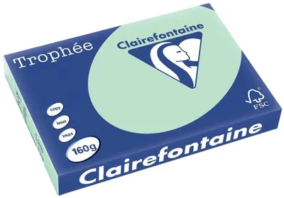 Produktbild von Clairefontaine Trophee Papier 2639C Hellgrün 160g/m² DIN-A3 - 250 Blatt