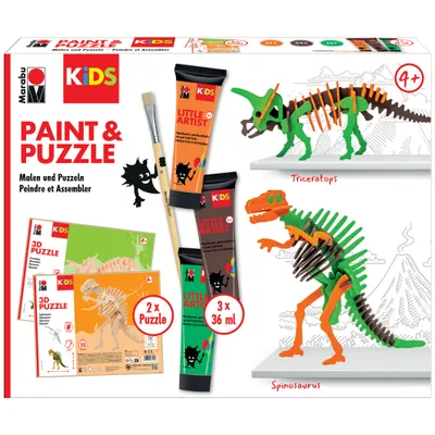 Produktbild von Marabu KiDS Little Artist Paint & Puzzle Set Dino