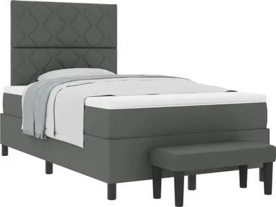 Immagine prodotto di vidaXL Letto a molle con materasso grigio scuro 120 x 190 cm tessuto
