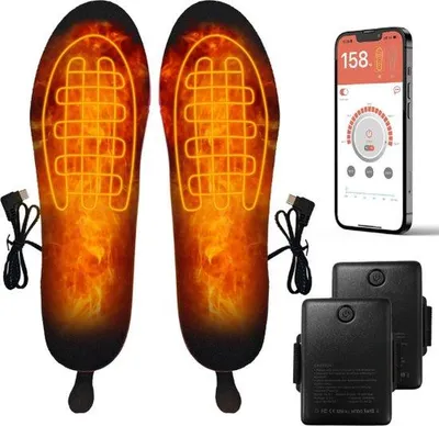 Image de Semelles chauffantes électriques - Chauffe-pieds sans fil - Semelles chauffantes rechargeables - Chauffe-pieds pour chaussures