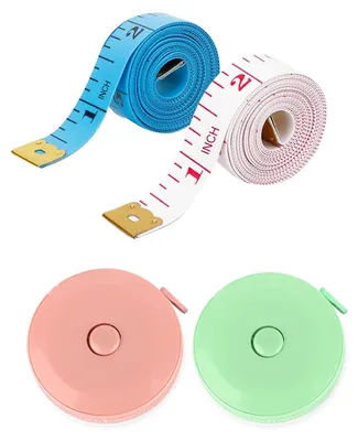Produktbild von Maßband-Set - 4 Stück doppelseitig einziehbar - für Schneider und Körpermaße - 150 cm
