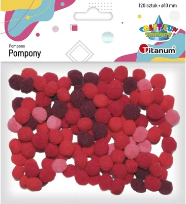 Produktbild von Rote Pompons Mix 10mm 120 Stück Titanum