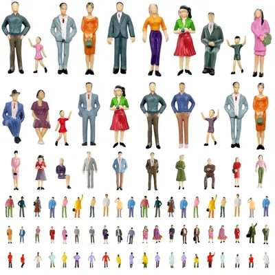 80 Miniaturfiguren, bemalte Modellfiguren, Maßstab 1:25–1:100