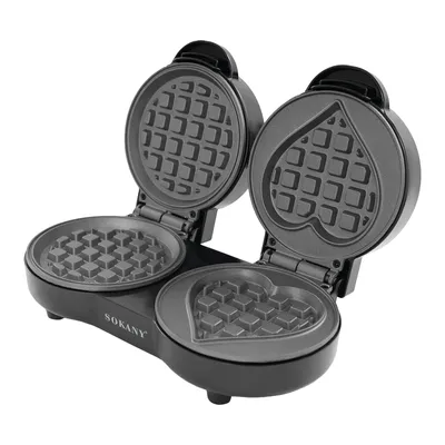 Produktbild von Waffelmaschine Schwarz Waffeleisen Maker  Elektrischer Waffelbereiter Elektrische