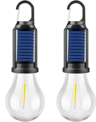 Immagine prodotto di Lampada a LED - A energia solare - Portatile - Ricaricabile tramite USB - Con gancio - Per emergenze - Per il campeggio - Per le escursioni - In caso di blackout