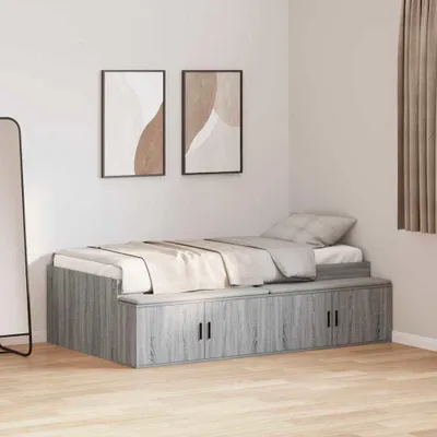 Produktbild von Maison Exclusive - Bettrahmen mit Speicher Graues Sonoma 90 x 200 cm Holzwerkstoff