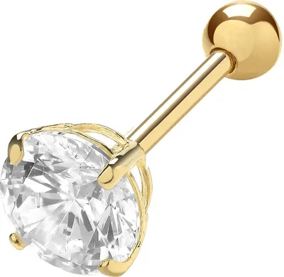 Produktbild von Edle 9 Karat (375) Gold Damen - Einzel Knorpel Ohrstecker mit Zirkonia - 5mm*5mm; TRS35055