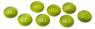 Produktbild von Vintageparts Cateye Cabochons olive 10 mm, 8 Stück