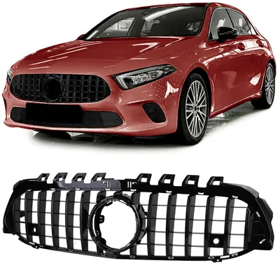 Sport Kühlergrill Schwarz Glanz passt für Mercedes A Klasse W177 V177 ab 2018 – Produktansicht