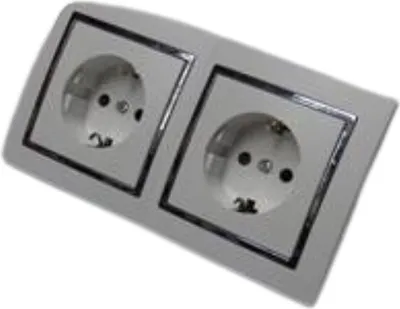 Produktbild von 9388 Levina S 2-er Schukodose silberner Rand