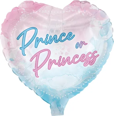 Produktbild von Folienballon Gender Reveal Rosa Blau Herz 45 cm Luftballon Geburt Feier Ballon