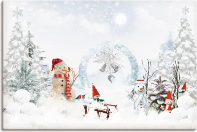 Produktbild von ARTland Leinwandbild Weihnachtsmärchen Größe: 90x60 cm