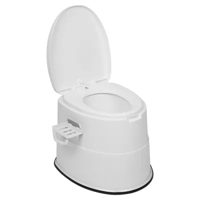Produktbild von FCH Campingtoilette mit Antirutschmatte, Nottoilette, tragbare Toilette, mobile Toilette, 50 x 40 x 42cm, weiß