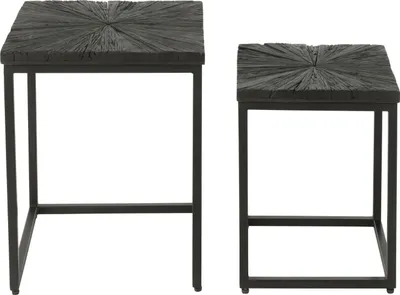 Produktbild von Set aus 2 Beistelltischen aus Holz und Metall