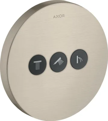 Produktbild von hansgrohe Ventil AXOR SHOWERSELECT ROUND Unterputz, für 3 Verbraucher brushed nickel