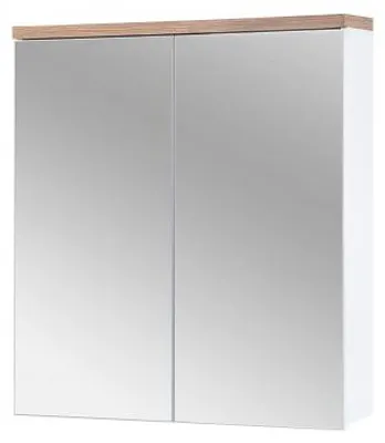 Image de Armoire de salle de bain Cintra White - 60 x 20 x 70 cm - Rangement haut mural avec miroir