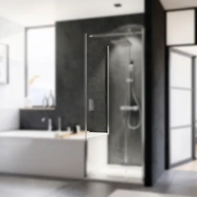Produktbild von Verkürzte Seitenwand für Drehtür Breuer Panorama 90 cm Nachbildung Intima Profilfarbe chrom