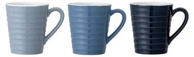 Keramik-Kopjes, blau, 3 Stück, 8,5 x 9,5 cm