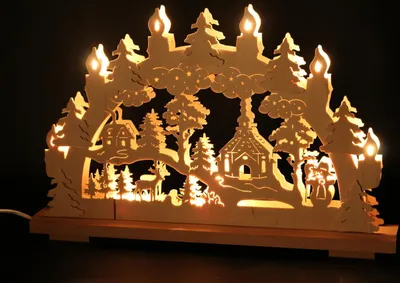 Produktbild von Original Erzgebirgischer Marken Schwibbogen Lichterbogen 50 x 31 cm S50-0_60