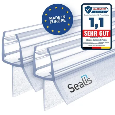 Produktbild von Duschtürdichtung Duschdichtung Türdichtung - Transparentes PVC - Für Glasstärke 5, 6, 7 und 8 mm - Einkürzbar - Für Duschkabine