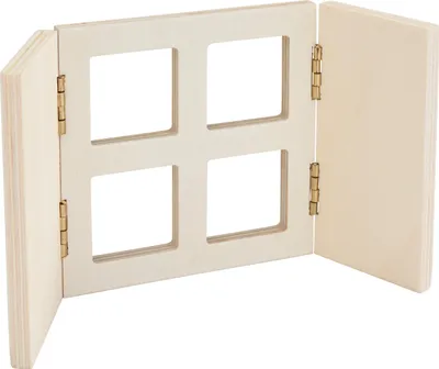 Produktbild von VBS Miniatur Fenster Lykke aus Sperrholz für Miniaturprojekte 9,0 x 9,0 x 1,5 cm