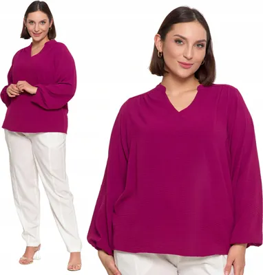 Produktbild von Moraj | Damenbluse - XXL- Elegante Bluse - V-ausschnitt - Langarm - Luftig