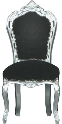 Produktbild von Casa Padrino Barock Esszimmer Stuhl Schwarz / Silber - Möbel Interior