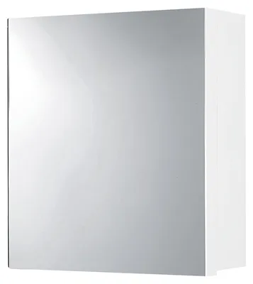 Produktbild von Differnz Maja Spiegelschrank - Badezimmerschrank mit 1 Tür und 1 Einlegeboden - Aus MDF mitSiegel - Geeignet für Bad, Schlafzimmer oder Gäste-WC - Maße 46 x 15 x 50 cm - Farbe Weiß