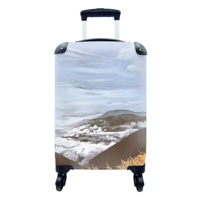 Produktbild von MuchoWow® Koffer Handgepäck Trolley Rollkoffer Kleine Reisekoffer mit 4 Rollen - Wolken - Berg - Himmel - Cabin Size < 55x40x23 cm & 55x40x20 cm - Fotokoffer - Kabinenkoffer - Boardgepäck - Reise-Box - Reisekoffer - Reisegepäck - Koffer mit Bild - Trolley für Kinder