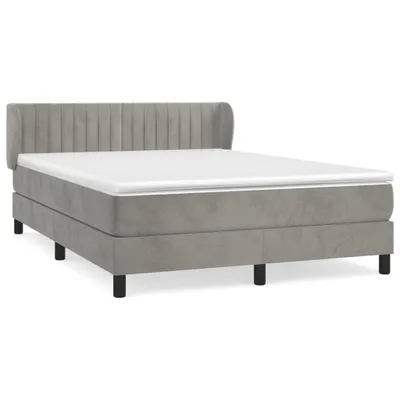 Produktbild von vidaXL Boxspringbett mit Matratze Hellgrau 140x200 cm Samt