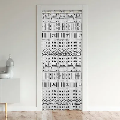Boho-Türvorhang, böhmisch, schwarz-weiß, 30-50% Verdunkelung, 1 Paneel