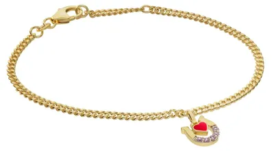 trendor 21625 Kinder-Armband mit Hufeisen/Herz 925 Silber vergoldet 1
