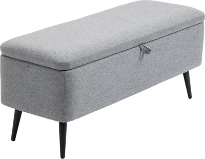 Produktbild von Sitzbank, bis 150 kg belastbar, Polsterbank mit Stauraum, Bettbank mit Stahlbeine für Wohnzimmer, Flur, Schlafzimmer, 101x38,5x44,5cm