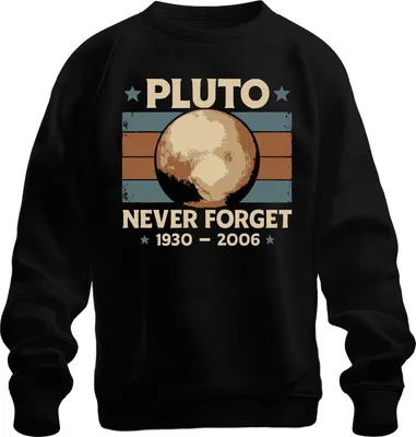 Obrázek produktu pro Pluto Never Forget 1930 2006 Vintage Retro Space Astronomy Uni mikina, černá, S