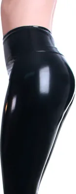 Produktbild von topschuhe24 2442 Damen Lack-Look Leggings High Waist, Farbe:Schwarz, Größe:XL/XXL