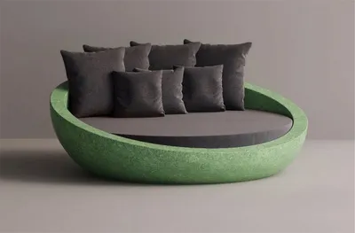 Produktbild von Casa Padrino Luxus Beton Liegeinsel Anthrazit / Grün Ø 180 cm - Garten & Hotel Möbel
