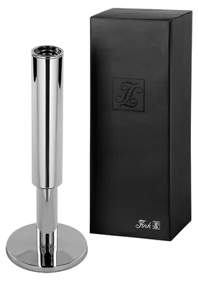 Produktbild von FINK Leuchter RITMO - Kerzenhalter aus Aluminium, Edelstahl vernickelt, glatt, silberfarben, H 23,7 cm - Weihnachtsdeko