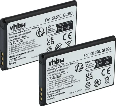 Produktbild von vhbw 2x Akku kompatibel mit Gigaset GL390, GL590 Handy Smartphone Senioren Telefon (800 mAh, 3,7 V, Li-Ion)