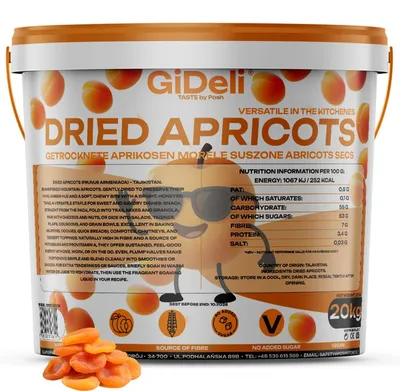 Produktbild von Getrocknete Aprikosen 20kg Ohne Zuckerzusatz Naturbelassen Rohkost Vegan GiDeli