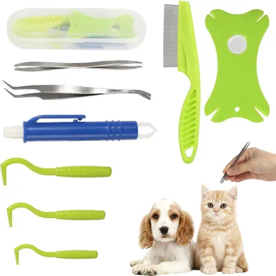 Produktbild von Zeckenzangen Set 9-teilig mit Etui zur Zeckenentfernung für Mensch und Haustier