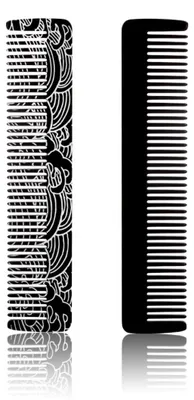 Obrázek produktu pro INF Nerezový hřeben na vousy 11.8cm x 2.4cm přesný kapesní cestovní pomocník Černá