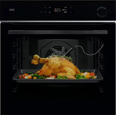 Produktbild von AEG Backofen TR7PB63ZSB 72L Pyrolyse Dampfunterstützung Teleskopauszug Bratenthermometer