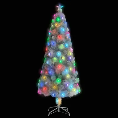 Produktbild von vidaXL Künstlicher Weihnachtsbaum mit Beleuchtung Weiß 240cm Glasfaser