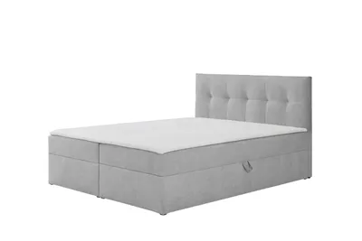Obrázek produktu pro Ravio Boxspringbett Toronto 160x200 s úložným prostorem, čalouněná postel s matrací Bonell a topperem – luxus pro vaši ložnici, Gerra – šedá