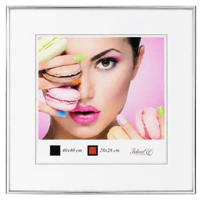 Produktbild von Photo Style Kunststoff Bilderrahmen quadratisch Foto Rahmen Picture Frame Collage - Farbe: Silber | Format: 40x40