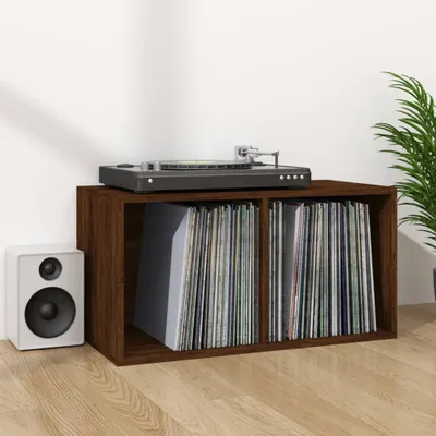 Produktbild von vidaXL Schallplatten-Box Braun Eiche-Optik 71x34x36 cm Holzwerkstoff